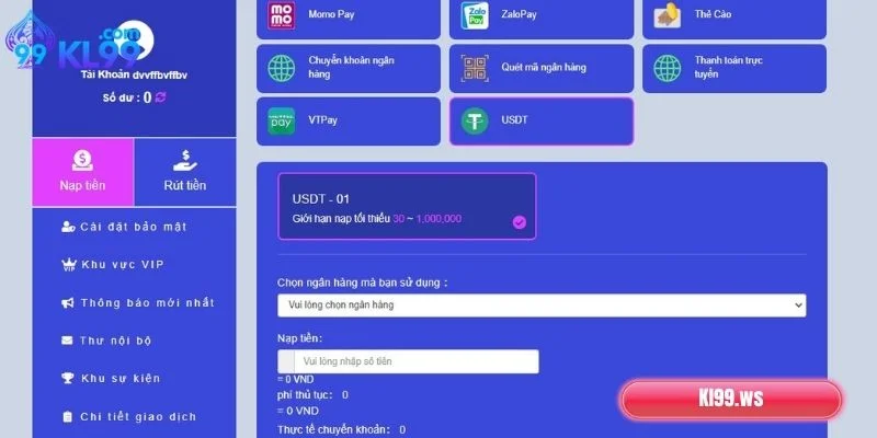 Nạp Tiền KL99 Nhanh Chóng, Linh Hoạt, Đa Dạng 1 Tổng hợp các cách nạp tiền KL99